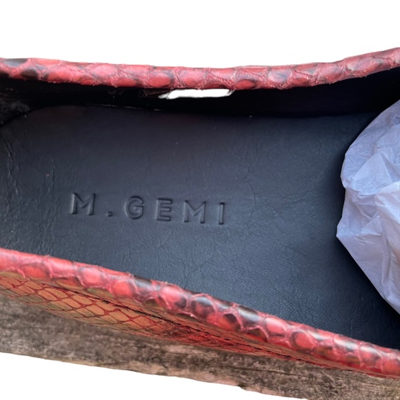 M Gemi Italian Printed Leather Wine & Black Driving Moccasins Size EU 38 US7 - Picture 15 of 16